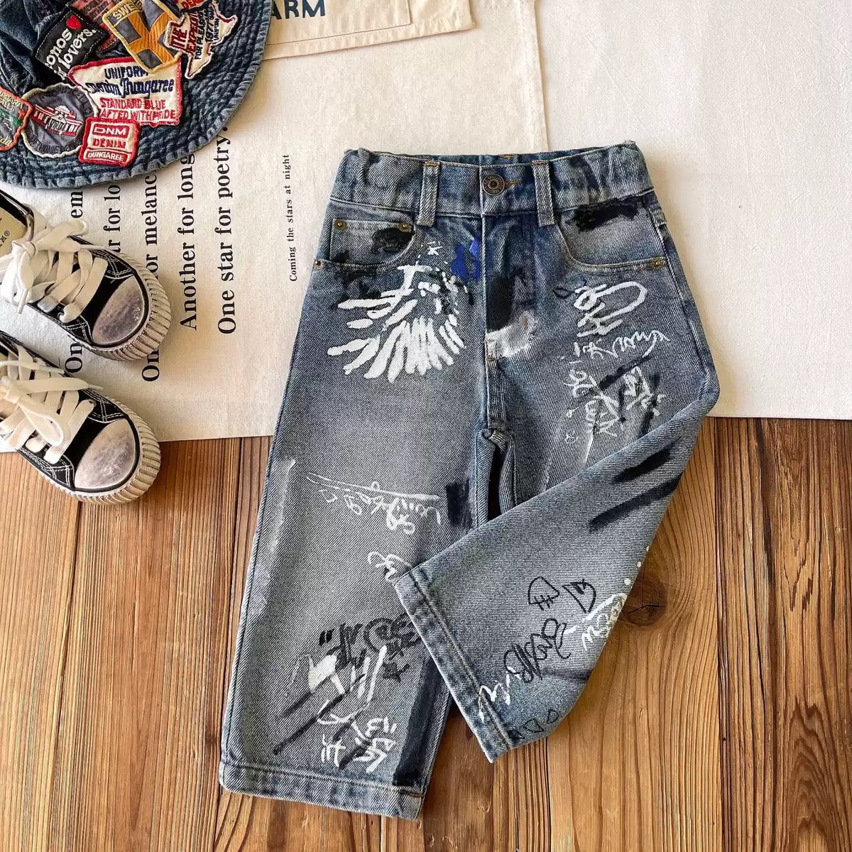 Graphic Print Denim